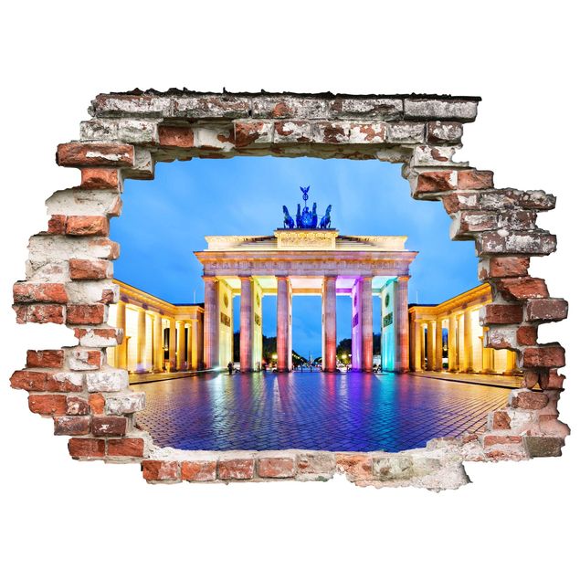 decoraçao para parede de cozinha Illuminated Brandenburg Gate