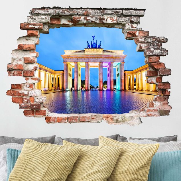 Autocolantes de parede metrópoles Illuminated Brandenburg Gate