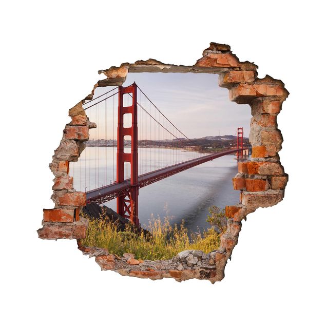Autocolantes de parede 3D Golden Gate Bridge In San Francisco