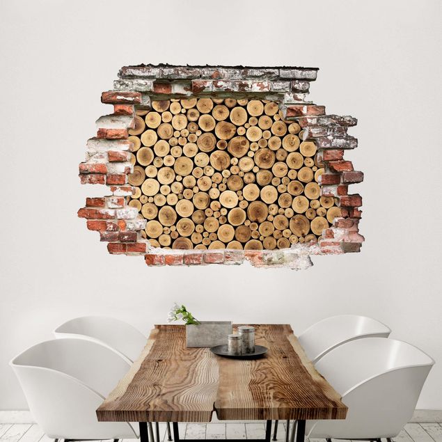 Autocolantes de parede 3D Homey Firewood