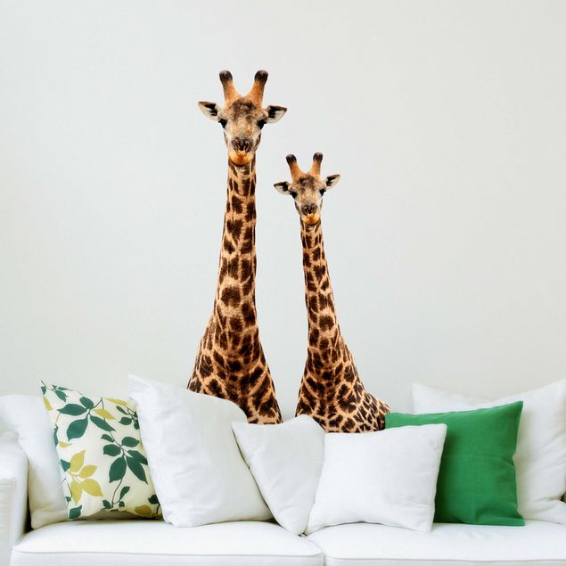 decoração para quartos infantis Portrait of two giraffes