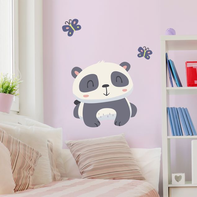 decoração quarto bebé Panda With Butterflies