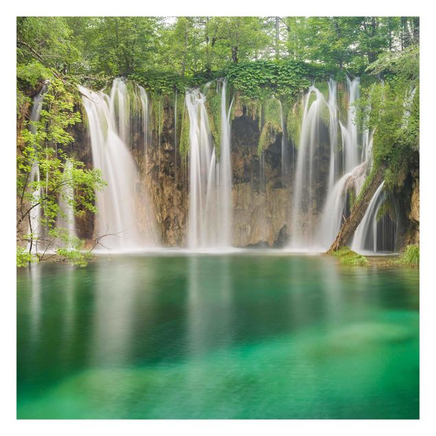 Papel de parede verde Waterfall Plitvice Lakes