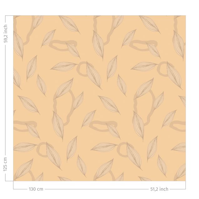 decoraçao para parede de cozinha Willow Leaves Pattern - Pastel Orange