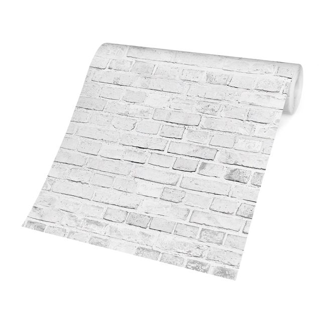 Papel de parede padrões White Brick Wall