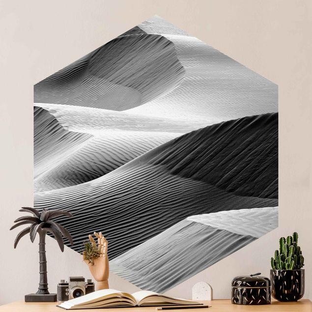 Papel de parede deserto Wave Pattern In Desert Sand