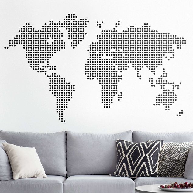Autocolantes de parede mapa-múndi World Map Points