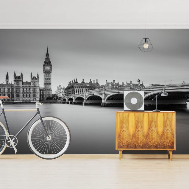 papel de parede moderno para sala Westminster Bridge And Big Ben