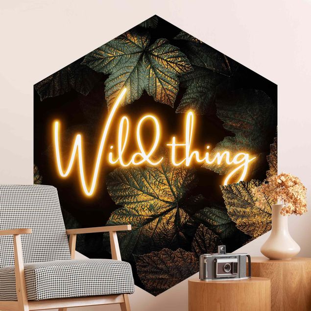 papel de parede para quarto de casal moderno Wild Thing Golden Leaves
