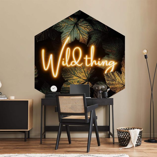 papel parede branco Wild Thing Golden Leaves