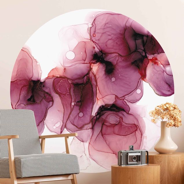 decoraçao para parede de cozinha Wild Flowers In Purple And Gold