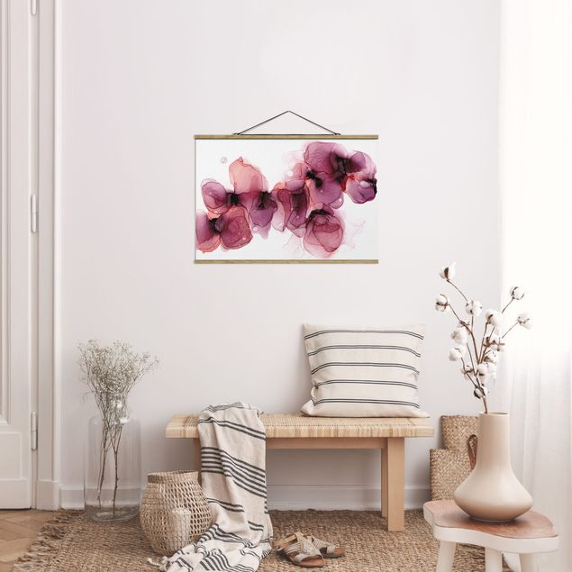 decoração quadros Wild Flowers In Purple And Gold