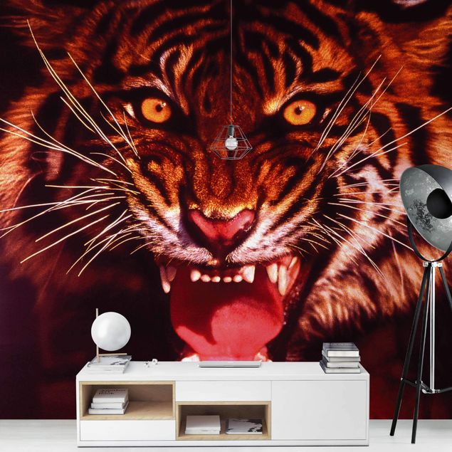 papel de parede moderno Wild Tiger