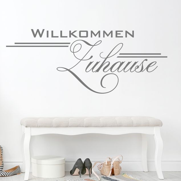 Autocolantes de parede frases Willkommen Zuhause
