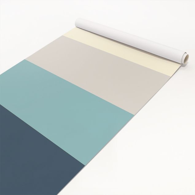 Papel autocolante para móveis armários Cosy Colours Stripes Lagoon - Cashmere Sand Pastel Turquoise Slate Blue