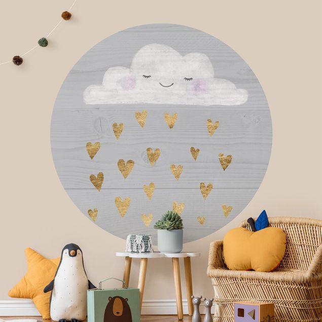 Decoração para quarto infantil Cloud With Golden Hearts