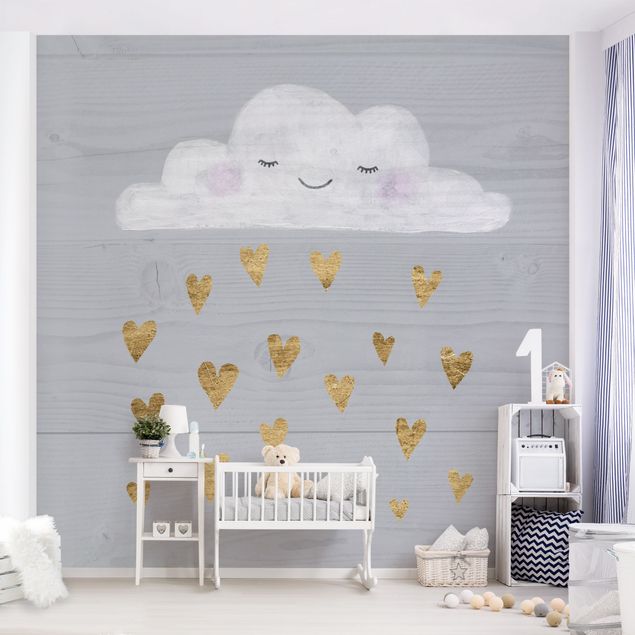Decoração para quarto infantil Cloud With Golden Hearts