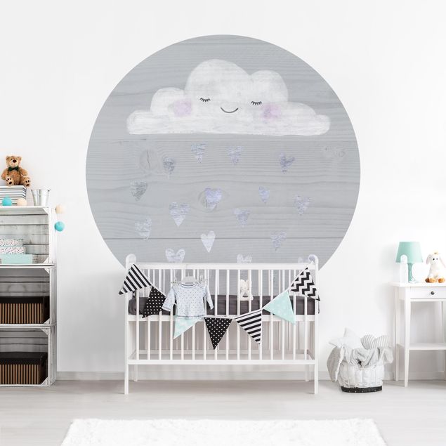 decoração para quartos infantis Cloud With Silver Hearts