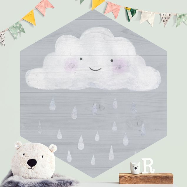 Papel de parede céu Cloud With Silver Raindrops