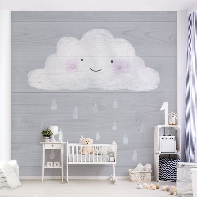 decoração quarto bebé Cloud With Silver Raindrops
