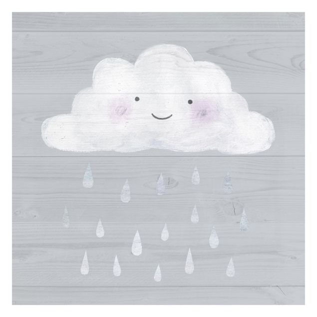Mural de parede Cloud With Silver Raindrops