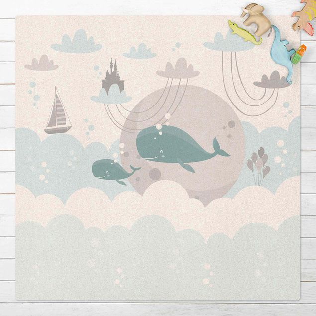 decoração quarto bebé Clouds With Whale And Castle