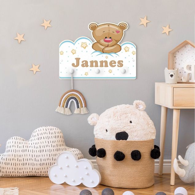 Cabides de parede frases Clouds Teddy With Customised Name