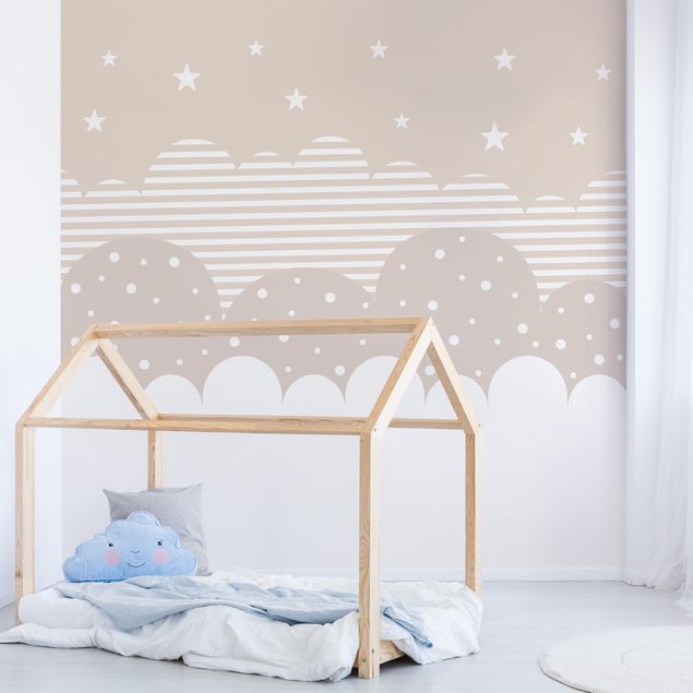 Decoração para quarto infantil Clouds and Stars - beige