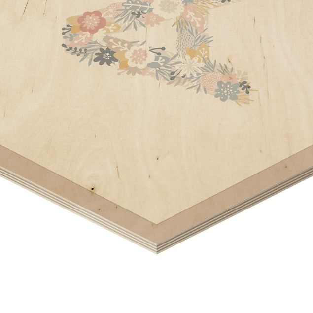 quadros em madeira para decoração Desired Letter Flower Pastel