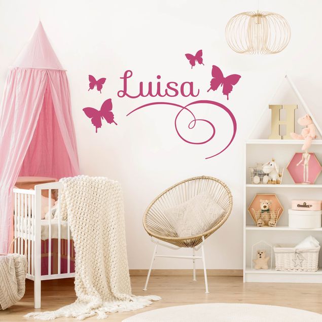 decoração para quartos infantis Butterflies With Customised Name