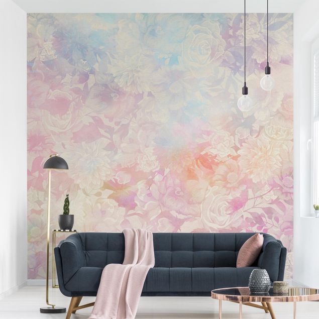 Papel de parede rosas Delicate Blossom Dream In Pastel