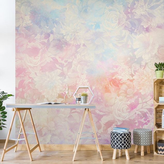 papel de parede moderno Delicate Blossom Dream In Pastel