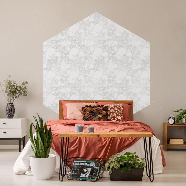 papel de parede moderno para sala Delicate Watercolour Blossoms Pattern