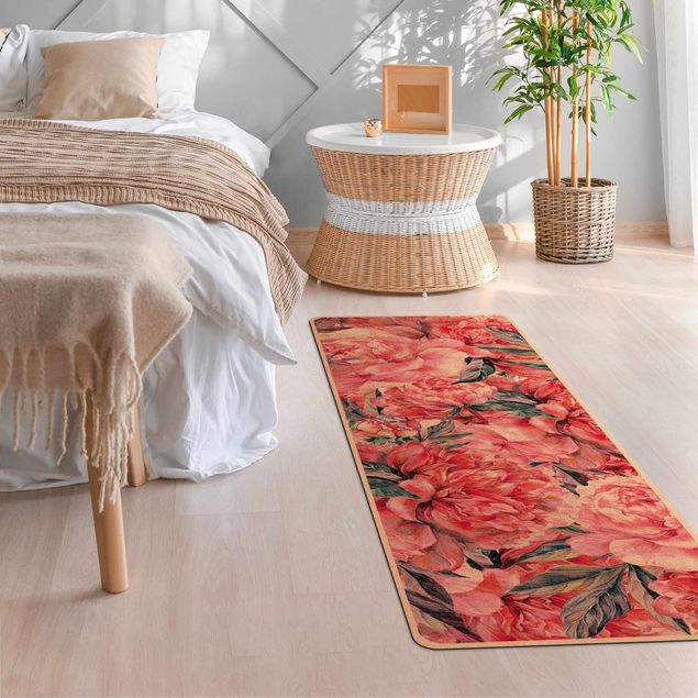 Tapete de flores Delicate Watercolour Red Peony Pattern