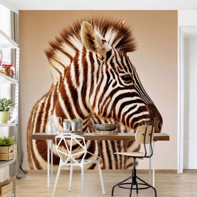 Papel de parede zebras Zebra Baby Portrait
