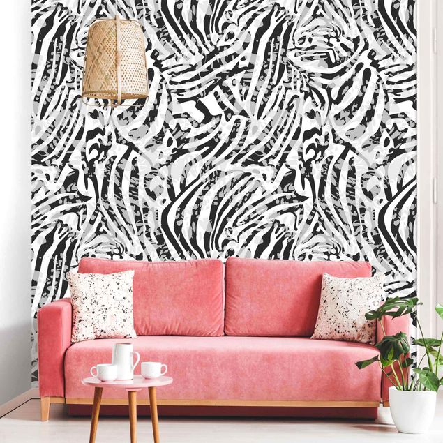 Papel de parede padrões Zebra Pattern In Shades Of Grey