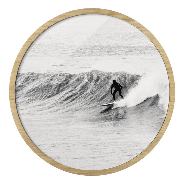 Quadros com moldura em preto e branco Time To Surf