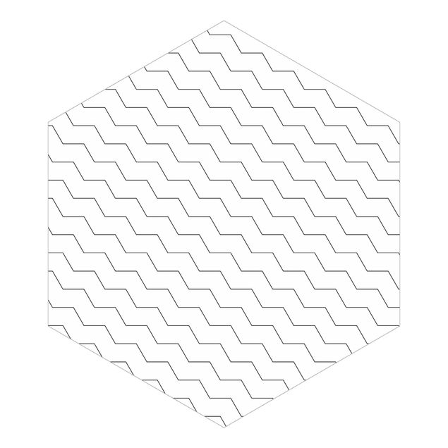 Papel de parede hexagonal Zig Zag Pattern Geometry